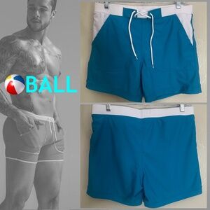 Ball Stretch Swim Trunks 30-36" waist 5" inseam Gently worn Nylon/spandex